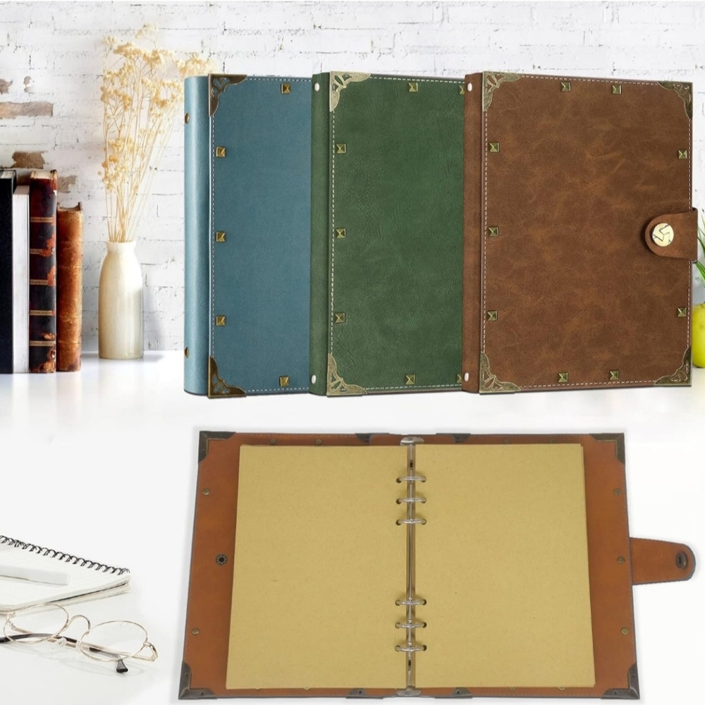 SEEHAN A5 Journal Vintage Binder Journal Notebook 200 Blank Pages PU Leather - Picture 5 of 7